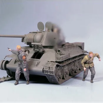 1/35 Rozsahu Die Cast Živice Obrázok Modelu Auta druhej svetovej VOJNY Utiekol Sovietskej Posádky Tanku 2 Osoby Nezmontované Nevyfarbené Micro Scény Layout