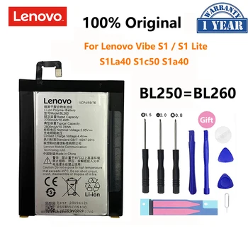 100% Originálne BL250 2700mAh Pre Lenovo ATMOSFÉRA S1 S1c50 S1a40 BL260 ATMOSFÉRA S1Lite S1La40 Batérie Nabíjateľné Batérie Telefónu Bateria