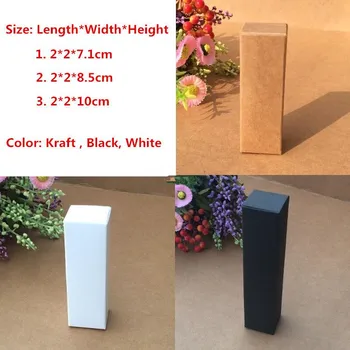 100ks/veľa- 2*2*7.1 cm,2*2*8.5 cm,2*2*10 cm Čierny Biely Sulfátový Papier Box Pre Rúž Esenciálny Olej Parfum Spreje Vzorky Boxy