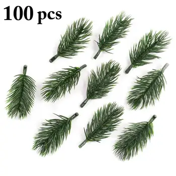 100ks Vianočný Strom Ornament Mini Umelého Ihličia Garland Borovica Vybrať Strana navrhne Na Vianoce Simulácia Rastliny