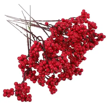 10PCS Vianočné Simulácia Berry DIY Flower Decor Set Vianoce Simulácia Berry Pobočky Dekor DIY Kvetinový Sprostredkovanie Berry Pobočky Dekor
