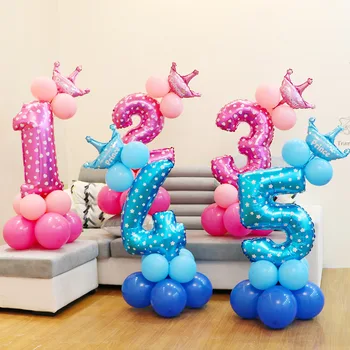 1set roztomilý Narodeninové Balóny Deti Číslo Fóliové Balóny Happy Birthday Party Dekorácie Deti ballon cartoon klobúk