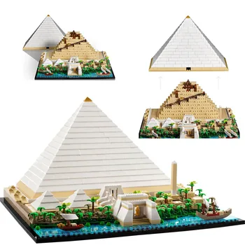 2022 Nové 21058 EGYPT Veľkej Pyramídy v Gíze Model City Architektúry na Ulicu Stavebné Bloky Nastaviť DIY Zmontované Hračky Darček