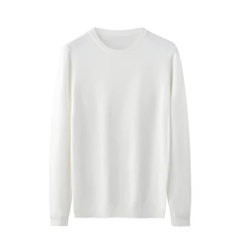 2022 pánske jednofarebné kolo krku módne bežné teplé pletené pulóvre T-shirt sveter