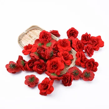 20Pcs Hodváb Ruže Veľkoobchod Červené Svadobné Dekoratívne Kvety, Domáce Dekorácie Príslušenstvo Vianočný Veniec Umelé Kvety Lacné