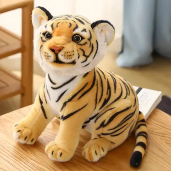 23 cm Simulácia Baby Tiger Plyšové Hračky Plyšové Mäkké voľne Žijúcich Zvierat Lesa Tiger Vankúš Bábiky Pre Deti Darček k Narodeninám