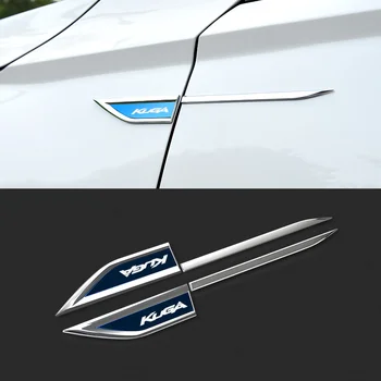 2ks/Set Auto Blatník Nehrdzavejúcej Ocele Bočný Štítok Pre Ford Kuga 2008~2020 Vonkajšie Dekoratívne Znak Obtlačky Príslušenstvo Auto Styling