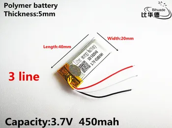 3 linka Dobrá Qulity 3,7 V,450mAH,502040 Polymer lithium ion / Li-ion batéria pre HRAČKA,POWER BANKY,GPS,mp3,mp4