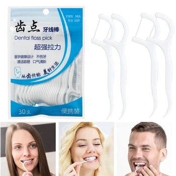30Pcs Zubná Niť Flosser Vyberá Špáradlá Zuby Stick Zub Čistenie Medzizubná Kefka Zubná Niť Vybrať Ústna Hygiena, Starostlivosť