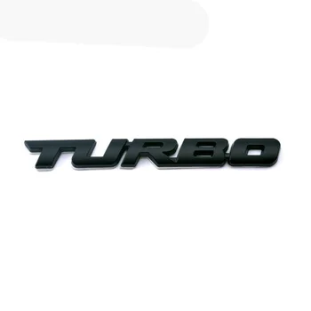 3D TURBO Slovo Auto Samolepky Styling List, Šport Racing Tuning Auto Nálepky Kovové chrómové Spätné batožinového priestoru Znak Čierne Auto Príslušenstvo