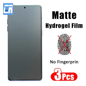 3ks č odtlačkov prstov matný hydrogel film pre xiao 12t 11t 10 ton poco m5s black shark 4 5 redmi poznámka 10 11 12 pro plus nie sklo