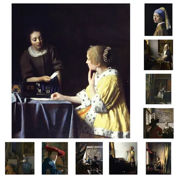 5D DIY Diamond Maľovanie svetoznámeho Maliara Johannes Vermeer Série Diamond Maľovanie Cross Stitch Mozaiky Domáce Dekorácie