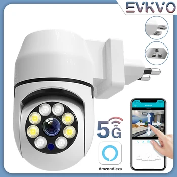 5G WiFi IP Kamera 360 Otočiť Farebné Nočné Videnie Bezdrôtovú sieťovú Zástrčku Fotoaparát Home Security Dohľadu Mini Kamera Alexa