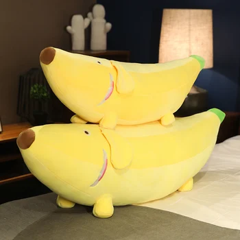 80-120 cm Kawaii Cartoon Ovocie, Banán Psa Plyšové Hračky Vankúš Mäkký Gauč Posteľ, Vankúš Roztomilé Dieťa Priateľka Narodeniny Prázdninový Darček