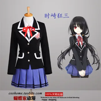 Anime DÁTUM LIVE Tokisaki Kurumi nočná mora Cosplay Kostým Zákazku Oblečenie Kabát+Tričko+Sukne