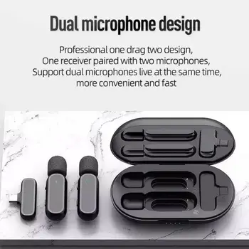 Bezdrôtový Mini Lavalier Mikrofón Audio Video Nahrávanie Vysielania Klope S nabíjaním pre Android Live iPhone