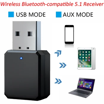 Bluetooth-kompatibilného USB Prijímač Vysielač Adaptéry Vonkajšie KN318 Bezdrôtové pripojenie 3,5 mm Jack Bluetooth-kompatibilné 5.1 Aux pre Auto