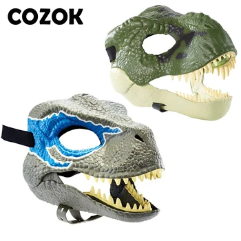 COZOK Halloween Dragon Dinosaura Maska Otvorené Ústa Latex Horor Dinosaura Pokrývky hlavy Dino Maska Strany Cosplay Kostým Strach Maska