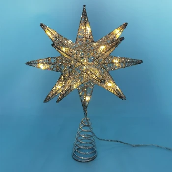 D0AD Vianočný Stromček LED Hviezda Strom Batérie Prevádzkované Treetop Závesné Dekorácie Vianočné Dekorácie, Ozdoby