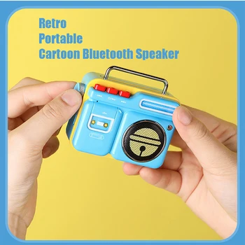 Doraemoned Retro Mini Bluetooth Reproduktor Prenosný Cestovné Hudba MP3 Prehrávač Vintage HD Zvuk Stereo Cartoon Rádia Darček Pre Priateľov