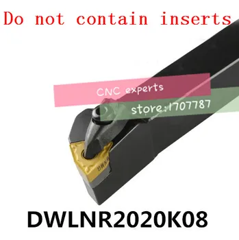 DWLNR2020K08,otočením držiaka nástroja nudné bar interné nástroje na sústruženie, D TYP zamknuté mini sústruh držiaka nástroja pre WNMG 0804 vložky