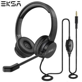 EKSA H12 Káblové Slúchadlá On-Ear 3,5 mm Úrad Headset s Mikrofónom Call Centrum Skype Online Triedy PC PS4 Gaming Headset pre Xbox