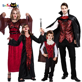 Eraspooky 2019Scary Dracula Rodiny Cosplay Smrti Upír Plášť Halloween kostýmy pre Dospelých, Detský Karneval, Party Skupiny Maškarný