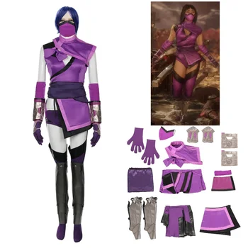 Hra Mortal Kombat Mileena Cosplay Kostým Celý Set Sexy Fialová Farba Jednotné pre Ženy Halloween Cosplay Oblečenie