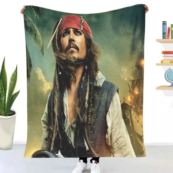 Jack Sparrow Piráti z Karibiku Kino Film Deka Tlače na Požiadanie Dekoratívne Sherpa Prikrývky na Gauč posteľ Darček