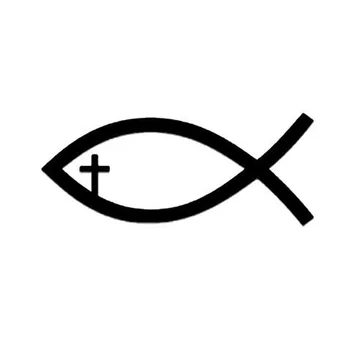 Ježiš Christian Ryby Symbol Kotúča, Auto Nálepky, Okno, Sklo, Dekorácie, Doplnky 10*4.2 CM