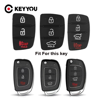 KEYYOU Tlačidlo Krúžky Diaľkové Kľúča Vozidla Prípade 3/4 Tlačidlá Pre Hyundai 4 tlačidlá SANTA FE ix35 i30 Skladací Kľúč Prázdne Auto Diely, Auto Kľúč