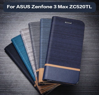Kožené Telefón puzdro Pre Asus Zenfone 3 Max ZC520TL Flip Knihy Prípade Silikónové Zadný Kryt Pre Asus Zenfone 3 Max 5.2