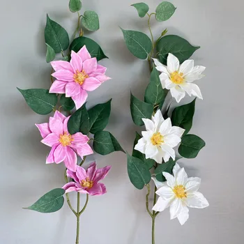 Luxusné Lotus dlho pobočky s falošnými listami biela Umelého Hodvábu Kvetov home table izba dekor strany svadobné dekorácie flores