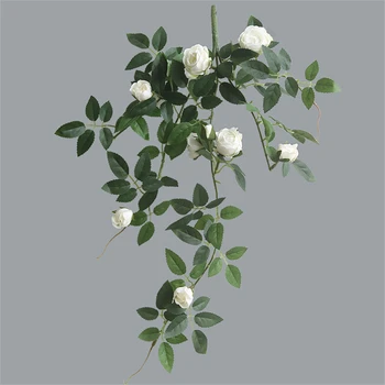 Malé ruže bud ratan s zelené listy umelé Kvety hodváb flores artificiales Svadobné dekorácie falošné vína izba dekor