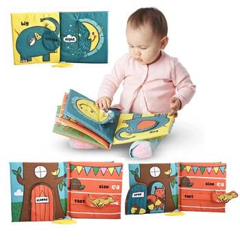 Mäkké Slon Knihy, trojrozmerné Puzzle Raného Vzdelávania Zub Pásky Dieťa Handričkou Knihy pre Deti, Plnené Plyšové Baby Boo