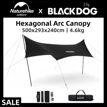 Naturehike-BlackDog Vonkajšie Šesťhranné Baldachýn UPF50+ Rainproof Slnečník 150 D Oxford Handričkou Strieborný Povlak Camping Slnečné Prístrešie 15㎡