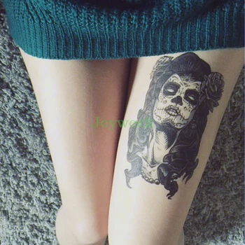 Nepremokavé Dočasné Tetovanie Nálepky veľká čarodejnica Mexiko mexickej lebky tatto nálepky flash tetovanie falošné tetovanie pre dievča ženy