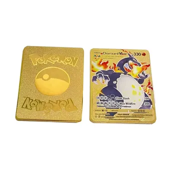 Nový Francúzsky Verzie Pokemon Vmax Karty Charizard Mewtwo Pikachu Zber Bitka Carte Obchodovanie Hra Kovového Materiálu Hračka Darček