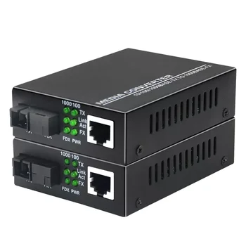 Optické vláknové Media Konvertor 1000/100Mbps Ethernet RJ45 Jednom Režime jednovláknová TX RX SC Port Externého Napájania