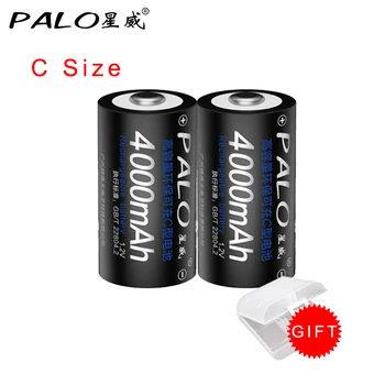 PALO 1.2 V NI-MH C Veľkosť Nabíjateľné Batérie 4000mAh Nahradenie C Veľkosť Batérie C Typ Batérie C batérie Hračka