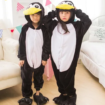 Penguin Pyžamo Deti Unisex pijamas Chlapec Dievča Chlapec Cartoon Zvierat Pyžamo Onesie Sleepwear Hoodie