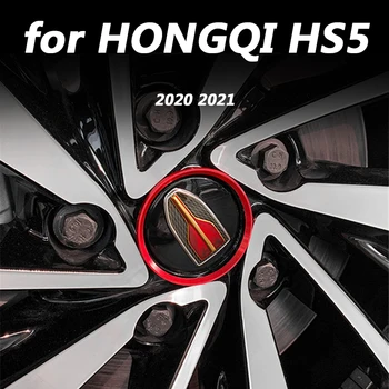 pre HONGQI HS5 2020 2021 Auto vonkajšie dekorácie, doplnky kolesa centrum krúžok náplasti DIY 4pcs