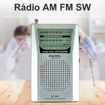 Prenosný Mini Vreckové Rádio, AM FM Rádio s Hlasný Reproduktor 3,5 mm Slúchadlá Núdzové Použitie 2AA Batérie, Napájaný