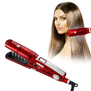 Profesionálny Parný Hair Straightener Kefa, Hrebeň Ploché Železo Keramické Suché, Vlhké Pary Sprej Hair Straightener LCD Kadernícke Nástroj