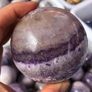 Prírodný Hodváb Fluorite Quartz Oblasti Loptu Kamene Kvalitné Crystal Reiki Meditácie Leštené Dekor Kamene Kolekcia Dary