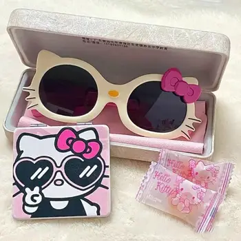 Sanrio Hello Kitty Slnečné Fashion Okuliare Rekvizity Študent Dievčatá Roztomilý Kreslený Slnečné Okuliare Slnečník Zrkadlo