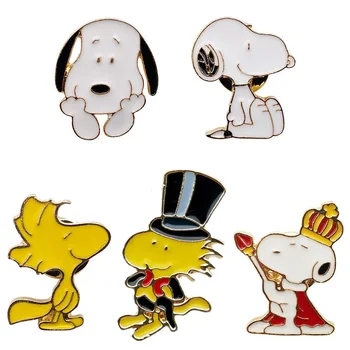 Snoopy Kawaii Anime Pin Karikatúra Roztomilý 3D Brošne Klope Taška Oblečenie, Šperky Snoopys Kolíky Odznak Kreatívne Doplnky, Darčeky, Hračky