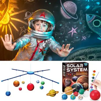 Solárny Systém Maľovanie Nastaviť DIY Solar System Planéty Model Remesiel Veda Astronómia Vzdelávacie Hračky Pre Priestoru Vzdelávania, Učebné Pomôcky,