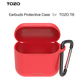 TOZO T6 Slúchadlá Ochranné puzdro Shockproof Jemnú Pokožku Silikónový Kryt pre Slúchadlá s Predné LED, Viditeľné a Keychain