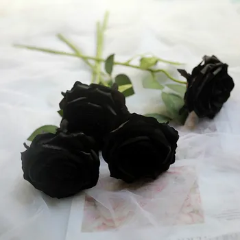 Umelé Falošné Kvety Black Silk Ruže Kytice Veniec pre Crafting Dekor Váze Umelé Kvety Strany Domáce Dekorácie Príslušenstvo